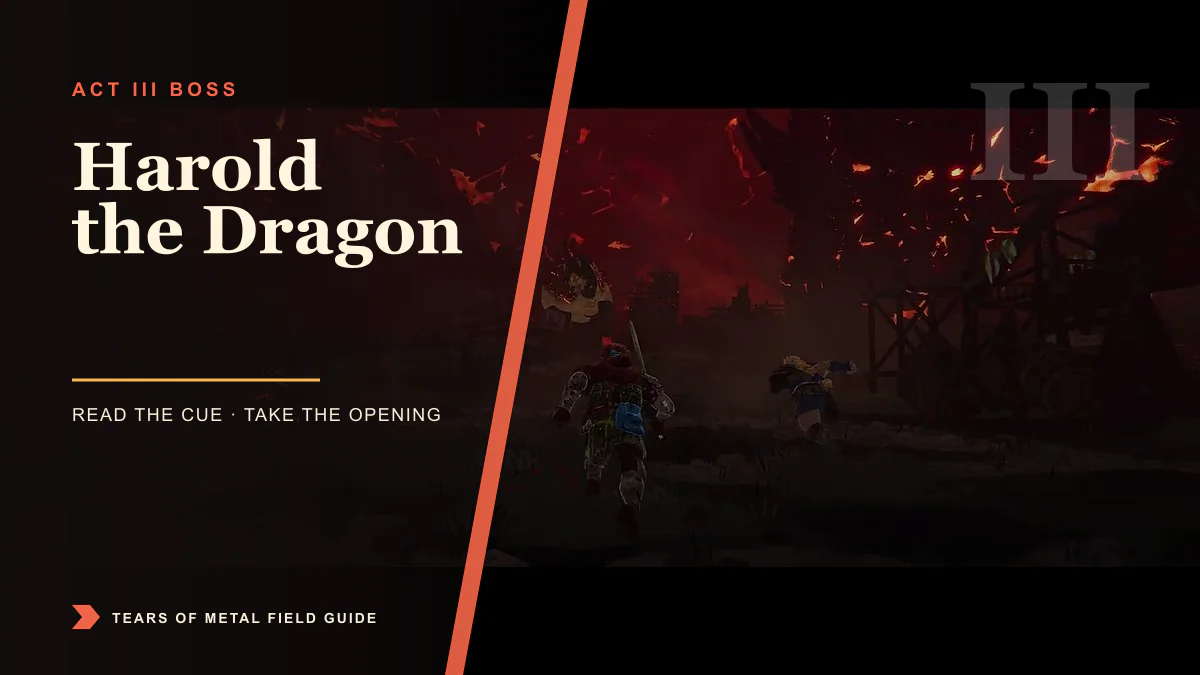 How to Beat Harold the Dragon in Tears of Metal guide cover using official Tears of Metal game imagery