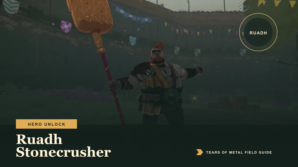 Tears of Metal Ruadh Build: Heavy Finishers and Healing guide cover using official Tears of Metal game imagery